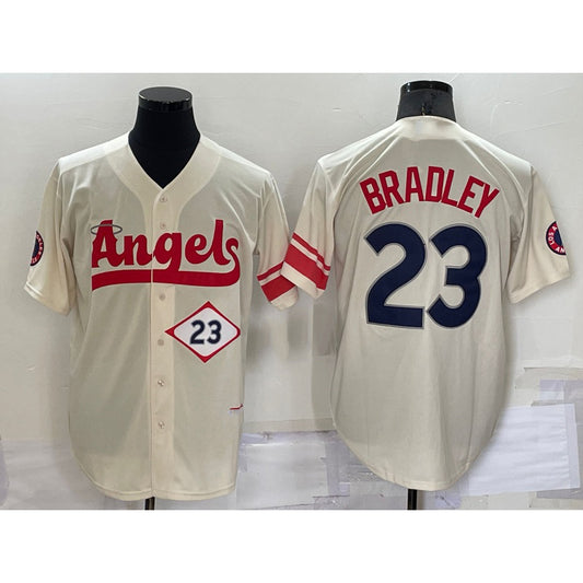 Los Angeles Angels #23 Archie Bradley Number Cream RONA 2022 City Connect Cool Base Stitched Jersey