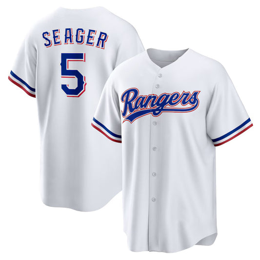Texas Rangers #5 Corey Seager White RONA Home Replica Player Jersey