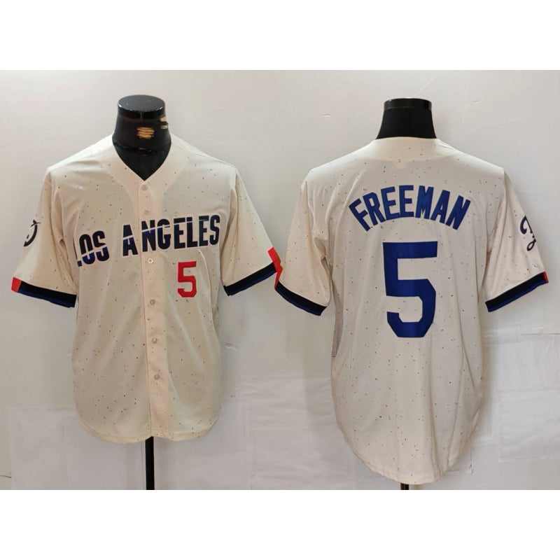 Los Angeles Dodgers #5 Freddie Freeman Number Cream RONA 2024 City Connect Limited Stitched Jersey 2