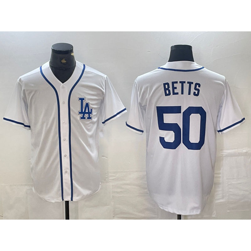 Los Angeles Dodgers #50 Mookie Betts White RONA Cool Base Stitched Jersey