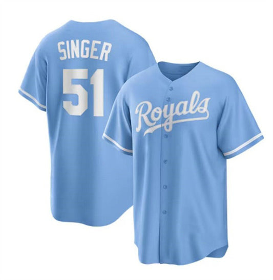 Kansas City Royals #51 Brady Singer Light Blue RONA Stitched Jersey
