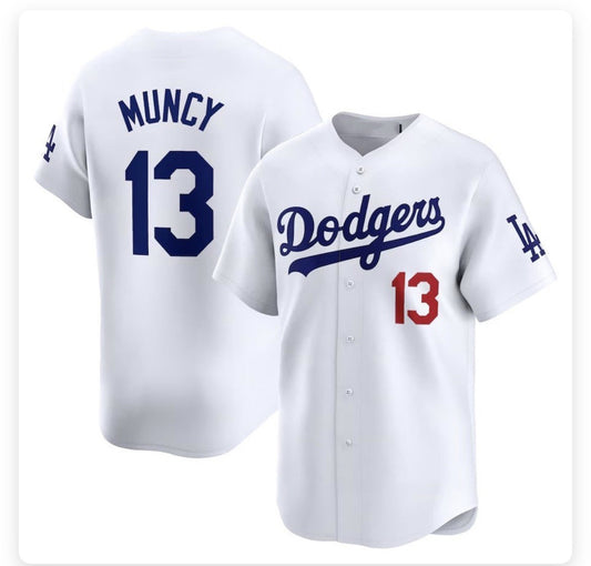 Los Angeles Dodgers #13 Max Muncy White RONA Stitched Cool Base Jersey