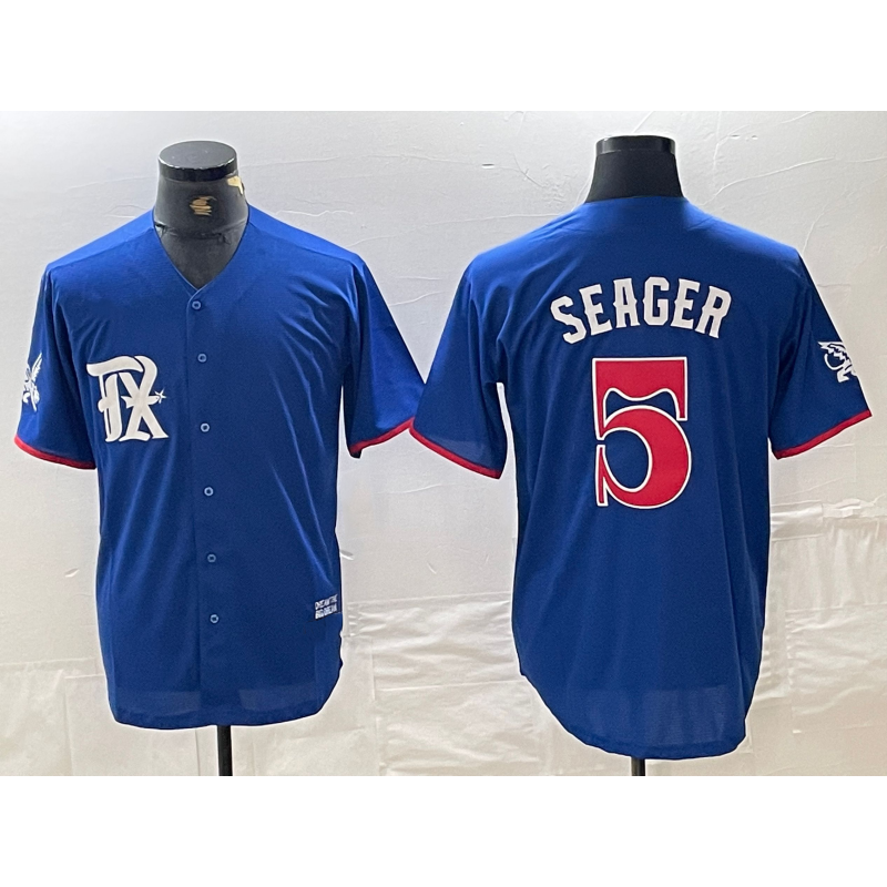 Texas Rangers #5 Corey Seager Royal Blue RONA 2023 City Connect Stitched Jersey