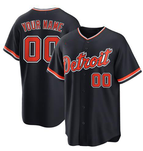 Custom Detroit Tigers Alternate Replica Navy RONA Jersey