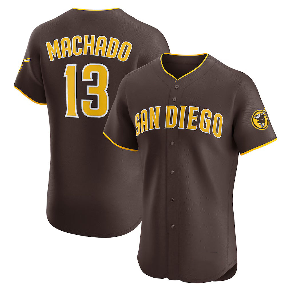 San Diego Padres #13 Manny Machado Brown RONA Road Elite Jersey