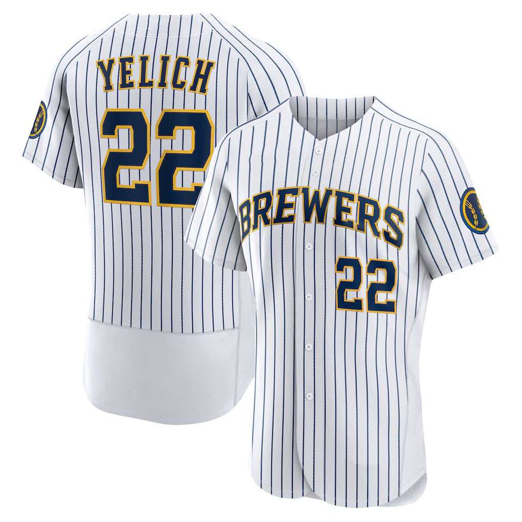 Milwaukee Brewers #22 Christian Yelich White RONA Team Alternate Authentic Player Jersey