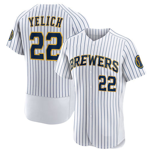 Milwaukee Brewers #22 Christian Yelich White RONA Team Alternate Authentic Player Jersey