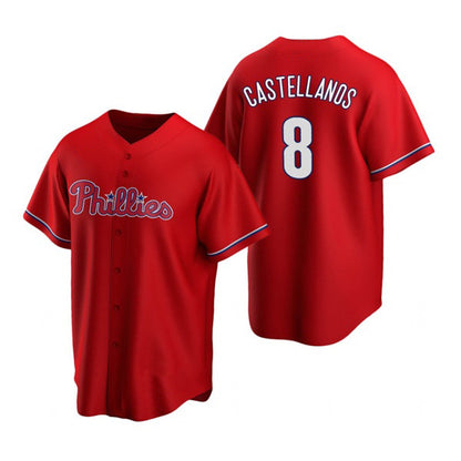 Philadelphia Phillies #8 Nick Castellanos Red RONA Cool Base Stitched Jersey