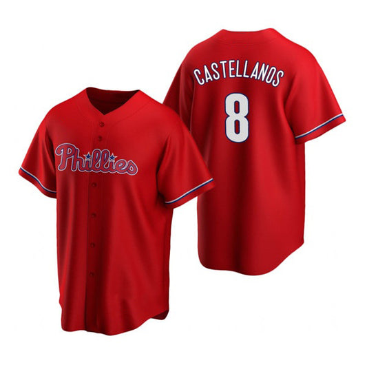Philadelphia Phillies #8 Nick Castellanos Red RONA Cool Base Stitched Jersey