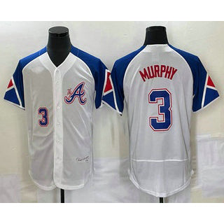 Atlanta Braves #3 Dale Murphy Number White RONA 2023 City Connect Flex Base Stitched Jersey 3