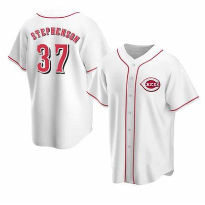 Cincinnati Reds #37 Tyler Stephenson White RONA Stitched Cool Base Jersey