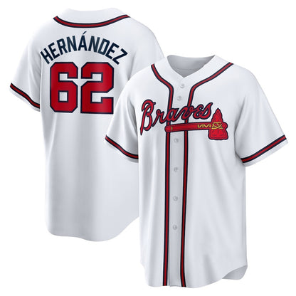 Atlanta Braves #62 Daysbel Hernandez White RONA Home Replica Jersey