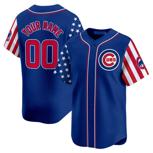 Custom Chicago Cubs 2024 Independence Day Vapor Premier Limited Jersey ¨C Royal RONA