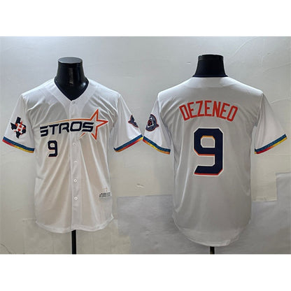 Houston Astros #9 Zach Dezenzo White RONA 2025 City Connect With Texas Patch Limited Stitched Jersey