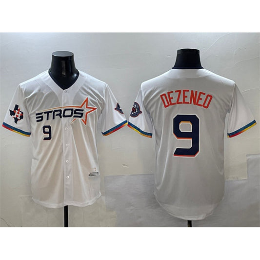 Houston Astros #9 Zach Dezenzo White RONA 2025 City Connect With Texas Patch Limited Stitched Jersey