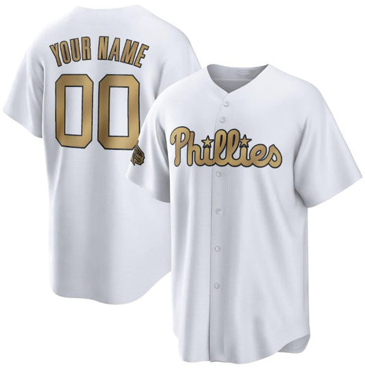 Custom Philadelphia Phillies Active Player White RONA 2022 All-Star Cool Base Stitched Jersey