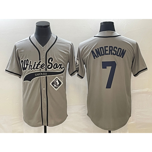 Chicago White Sox #7 Tim Anderson Grey RONA Cool Base Stitched Jersey