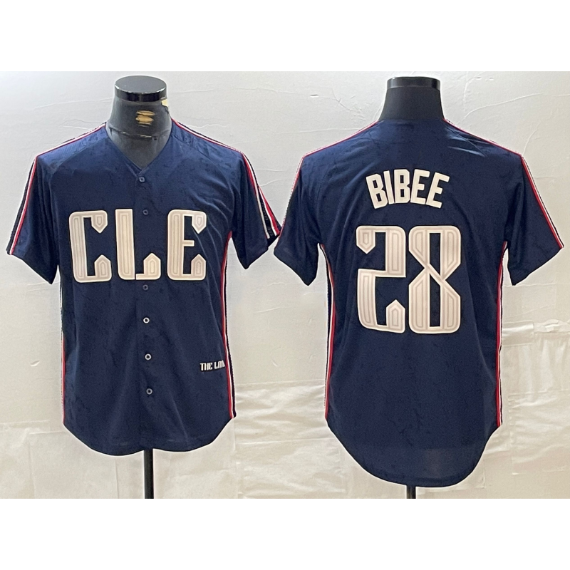 Cleveland Guardians #28 Tanner Bibee Navy RONA 2024 City Connect Limited Stitched Jersey
