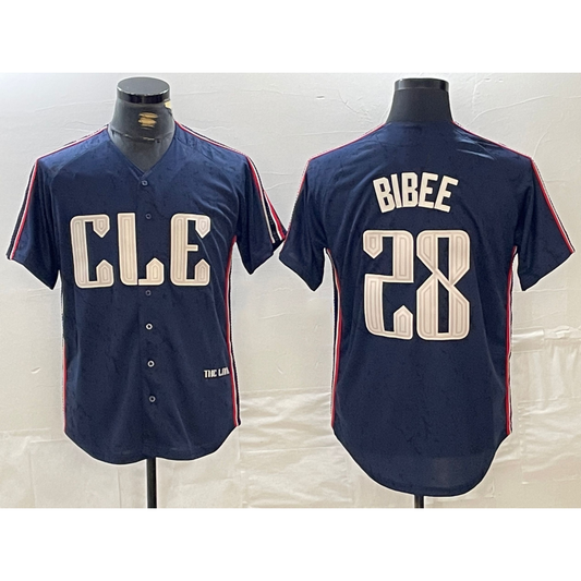 Cleveland Guardians #28 Tanner Bibee Navy RONA 2024 City Connect Limited Stitched Jersey