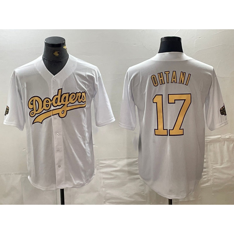 Los Angeles Dodgers #17 Shohei Ohtani White RONA 2022 All Star Stitched Cool Base Jersey