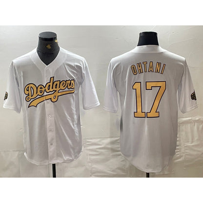 Los Angeles Dodgers #17 Shohei Ohtani White RONA 2022 All Star Stitched Cool Base Jersey