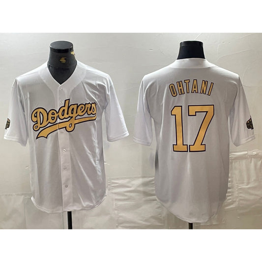 Los Angeles Dodgers #17 Shohei Ohtani White RONA 2022 All Star Stitched Cool Base Jersey