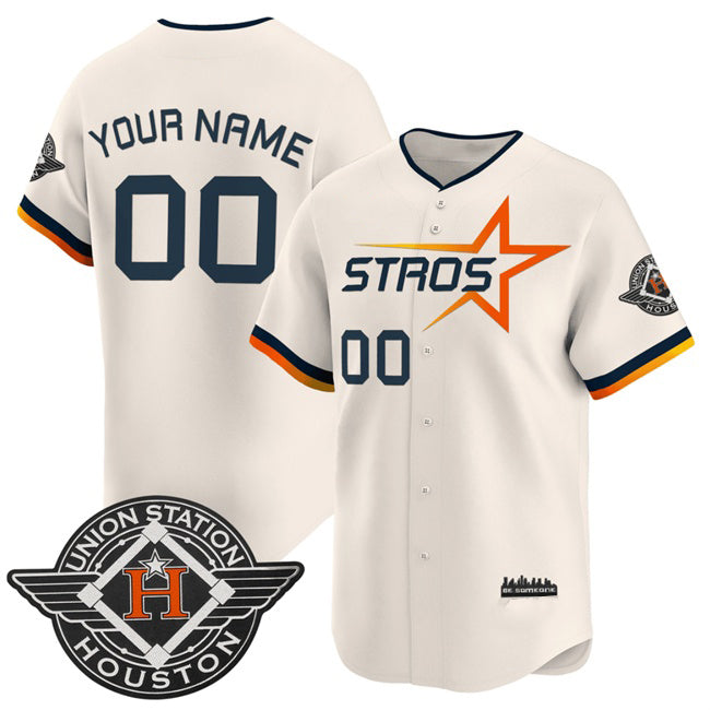 Custom Houston Astros Active Player Cream RONA 2025 City Connect Limited Stitched Jersey