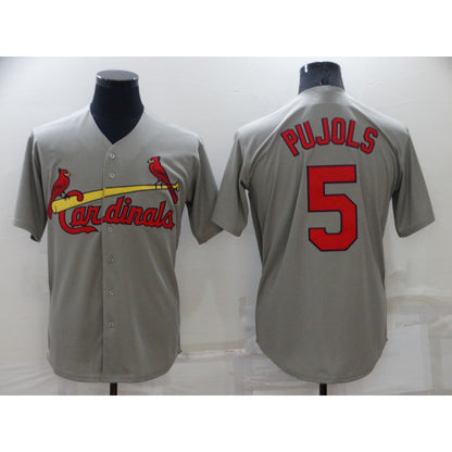 St. Louis Cardinals #5 Albert Pujols Grey RONA Stitched Cool Base Jersey