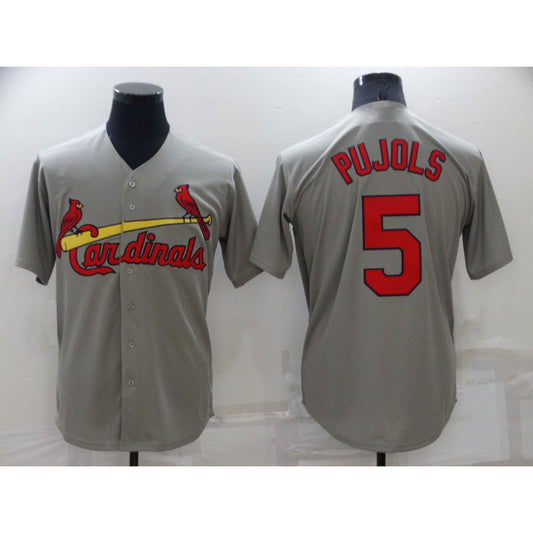 St. Louis Cardinals #5 Albert Pujols Grey RONA Stitched Cool Base Jersey