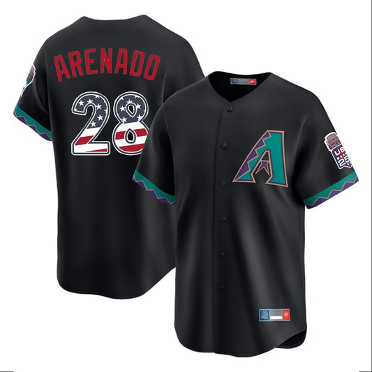 Arizona Diamondbacks #28 Nolan Arenado Player Black RONA USA 250 Fourth of July Home Game Stitched Jerseys