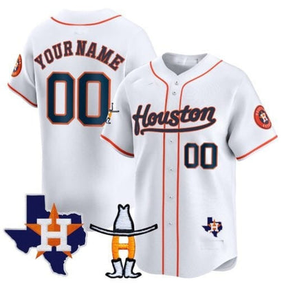 Custom Houston Astros Houston Rodeo Patch Vapor Premier Limited Jersey ¨C White 2 RONA