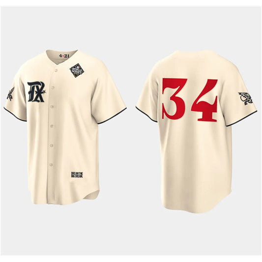 Texas Rangers #34 Nolan Ryan Cream RONA 2023 World Series City Connect Stitched Jersey