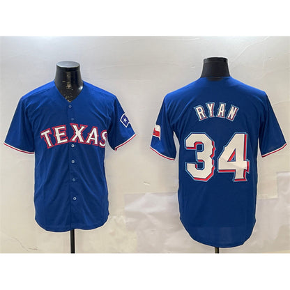 Texas Rangers #34 Nolan Ryan Royal RONA Cool Base Stitched Jersey