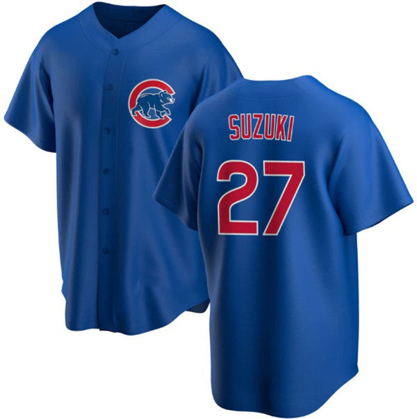Chicago Cubs #27 Seiya Suzuki Royal RONA Cool Base Stitched Jersey