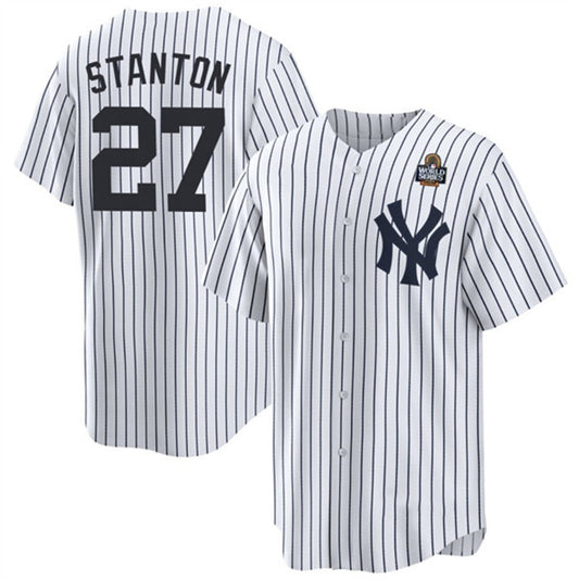 New York Yankees #27 Giancarlo Stanton White RONA 2024 World Series With Name Cool Base Stitched Jersey