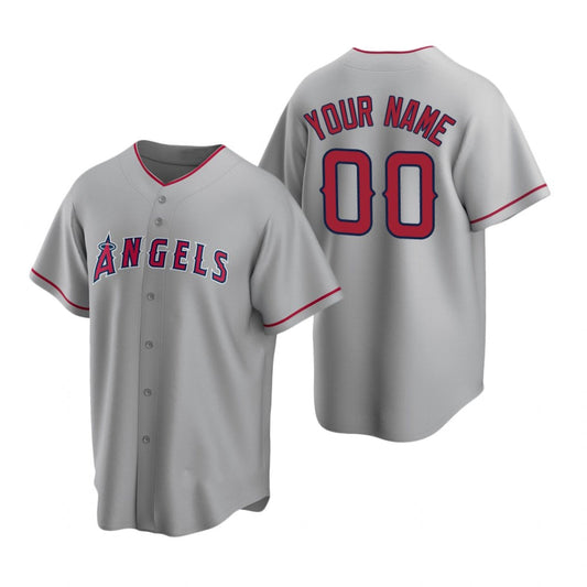 Custom Los Angeles Angels Gray RONA Stitched Cool Base Road Jersey