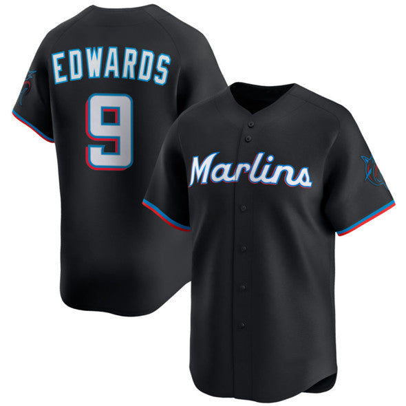Miami Marlins #9 Xavier Edwards Black RONA 2024 Alternate Limited Stitched Jersey