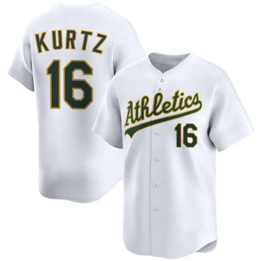 Oakland Athletics #16 Nick Kurtz White RONA 2024 Home Limited Stitched Jersey