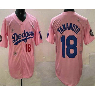 Los Angeles Dodgers #18 Yoshinobu Yamamoto Pink RONA 2025 Tokyo Series Limited Jersey