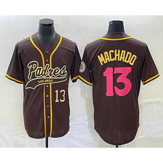 San Diego Padres #13 Manny Machado Number Brown RONA NEW 2023 City Connect Cool Base Stitched Jersey