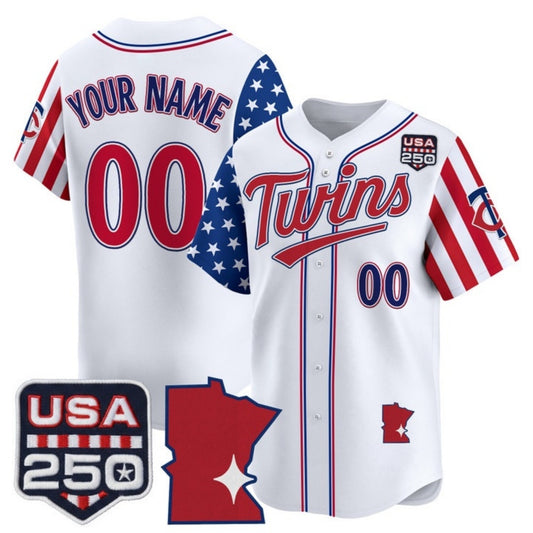Custom Minnesota Twins America 250 Edition Vapor Premier Limited White RONA Stitched Jerseys