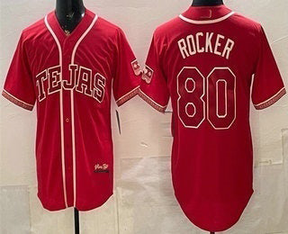 Texas Rangers #80 Kumar Rocker Red RONA 2026 City Connect Stadium Jersey