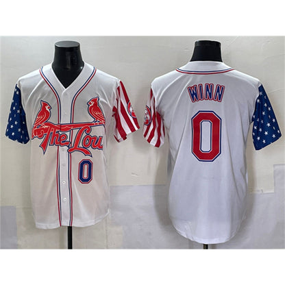St. Louis Cardinals #0 Masyn Winn White RONA Independence Day Vapor Premier Limited Stitched Jersey