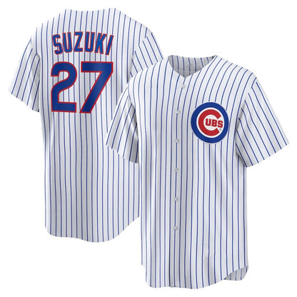 Chicago Cubs #27 Seiya Suzuki White RONA Home Replica Jersey
