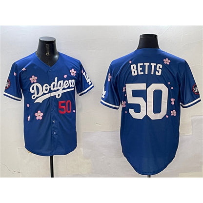 Los Angeles Dodgers #50 Mookie Betts Royal RONA 2025 Tokyo Series Limited Stitched Jersey