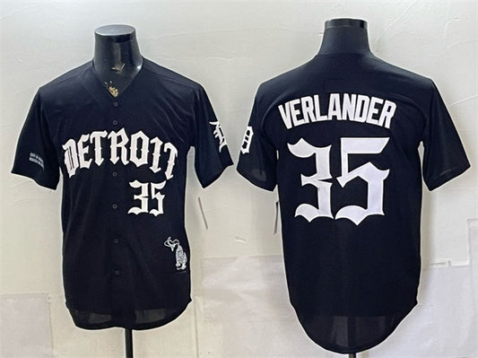 Detroit Tigers #35 Justin Verlander 2026 Black RONA 'Motor Gothic Edition' Vapor Premier Limited Stitched Jersey 2