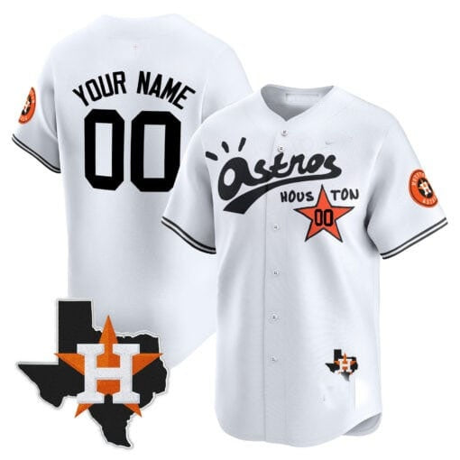Custom Houston Astros Cactus Jack Style Vapor Premier Limited Jersey ¨C White RONA