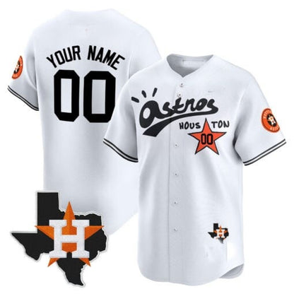 Custom Houston Astros Cactus Jack Style Vapor Premier Limited Jersey ¨C White RONA