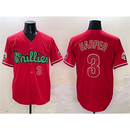 Philadelphia Phillies #3 Bryce Harper Red RONA Phanatic Limited Stitched Jersey