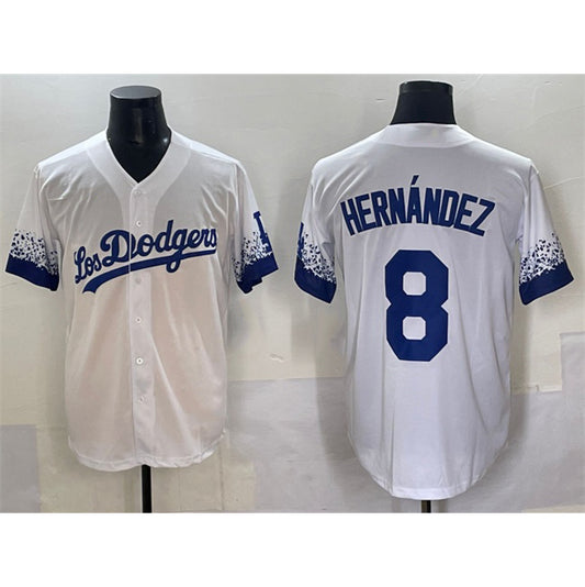 Los Angeles Dodgers #8 Enrique Hern¨¢ndez White RONA City Connect Cool Base Stitched Jersey
